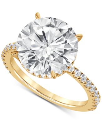 Badgley Mischka Certified Lab Grown Diamond Hidden Halo Engagement Ring (4 ct. t.w.) in 14k Gold - Yellow Gold