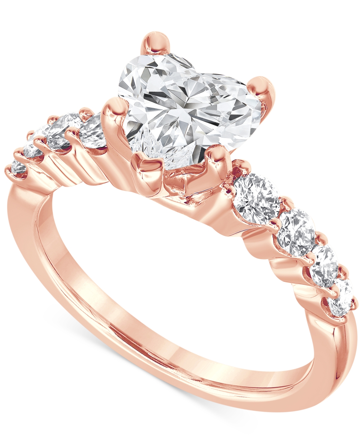 Badgley Mischka Certified Lab Grown Diamond Heart Engagement Ring (2 Ct. T.w.) In 14k Gold In Rose Gold