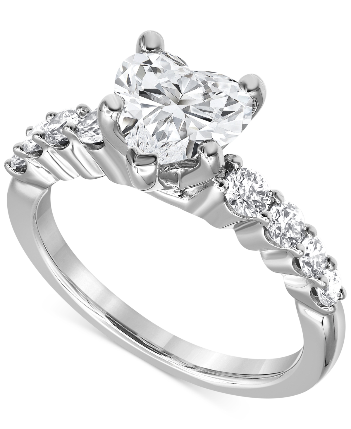 Badgley Mischka Certified Lab Grown Diamond Heart Engagement Ring (2 Ct. T.w.) In 14k Gold In White Gold
