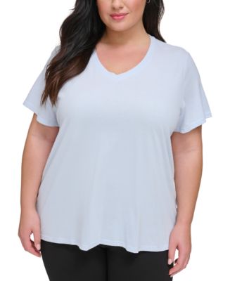 Calvin Klein Performance Plus Size Cotton V Neck Short Sleeve T Shirt Macy s