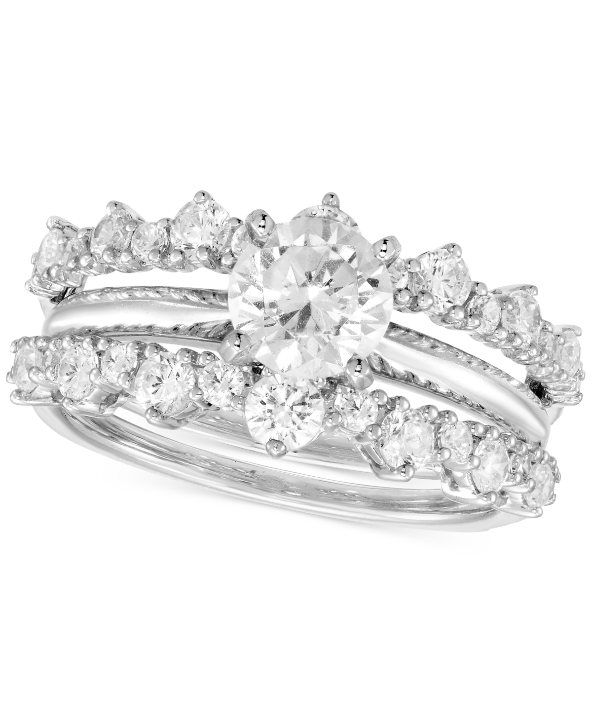 Macy's Diamond Ring Guard Enhancer (1 Ct. T.w.) In 14k White Gold In White Gold