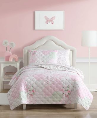 Shop Laura Ashley Kids Ellyn Reversible Quilt Set In Pink