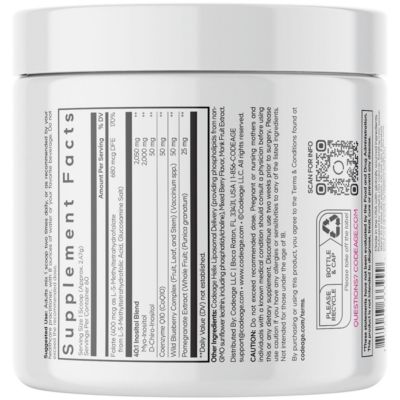 Liposomal Ovarian Inositol Powder - Myo-Inositol & D-Chiro-Inositol 40:1 Blend, Folate 5-MTHF, CoQ10, Pte & Wild Blueberry, 60 Servings