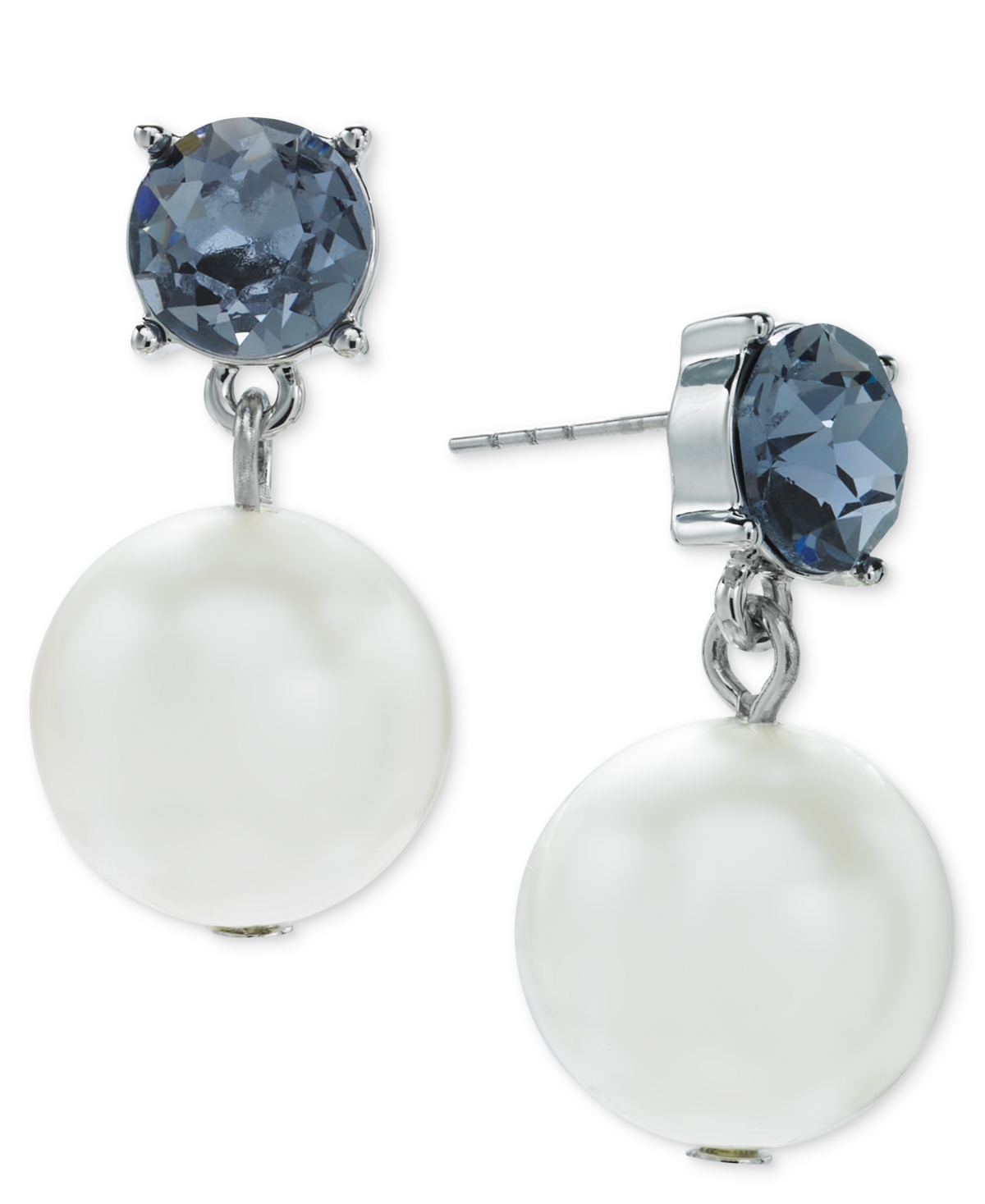 Shop On 34th Color Crystal & Imitation Pearl Drop Earrings, Created For Macy's In Purple