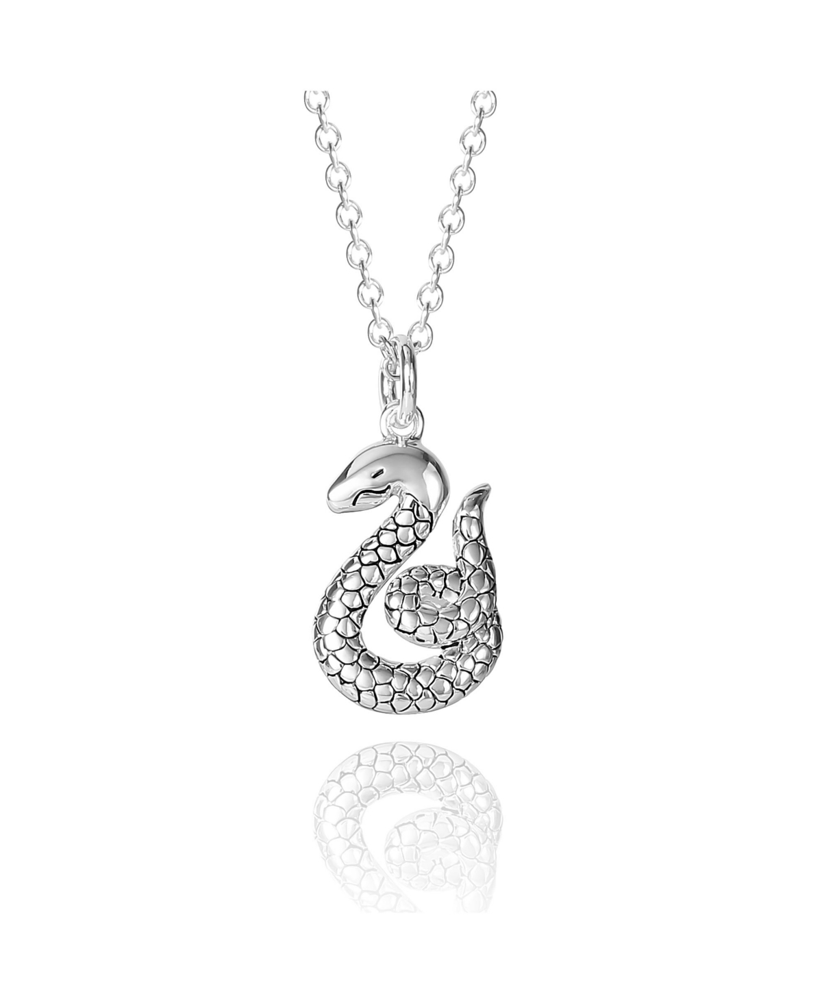 Womens Silver Flash Plated Nagini Snake Necklace, 18'' - Silver tone