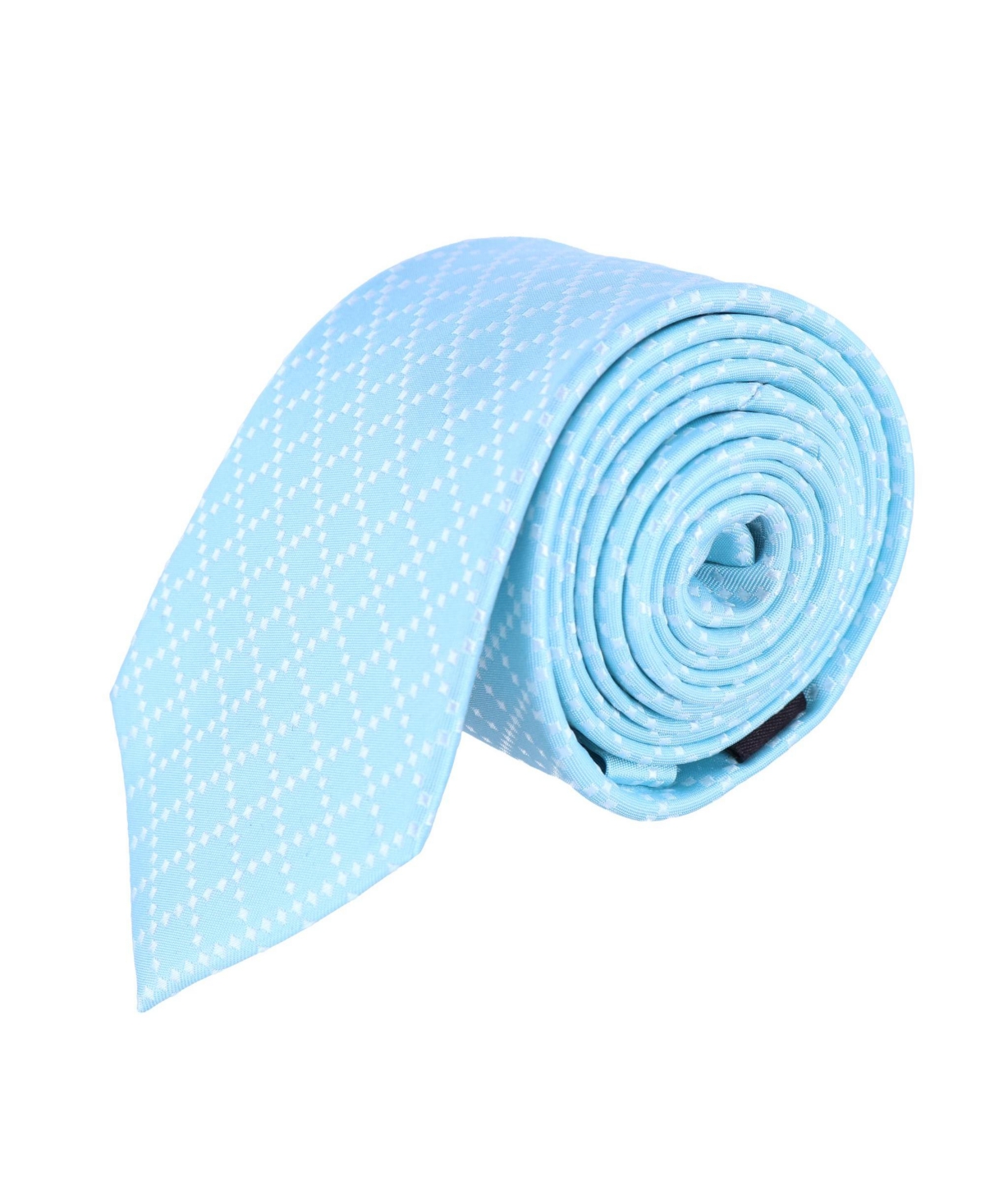Trafalgar Rowan Geometric Pattern Silk Necktie In Light Blue