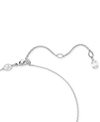 Rhodium-Plated Crystal Infinity Pendant Necklace, 15" + 2-3/4" extender 