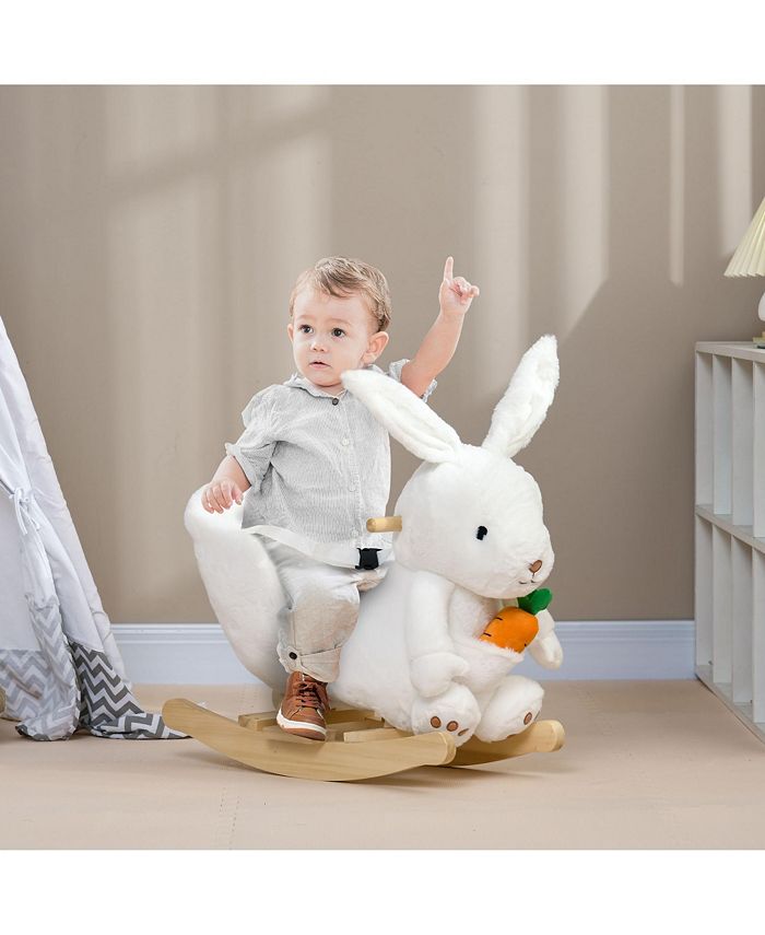 Qaba Baby Rocking Horse Bunny Rabbit Themed Plush Animal Rocker