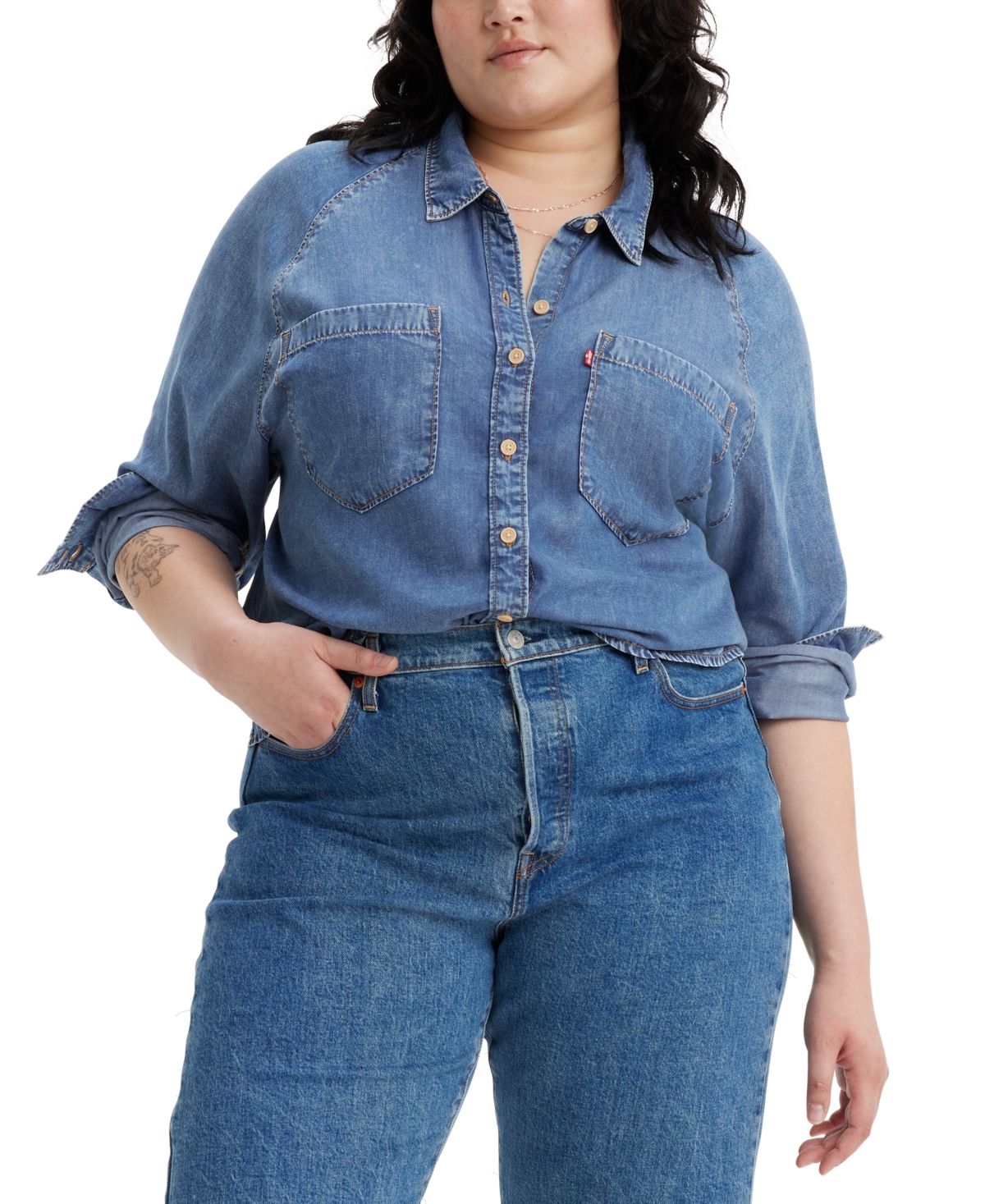Levi's Plus Size Harrison Button-front Long-sleeve Shirt In In Patches