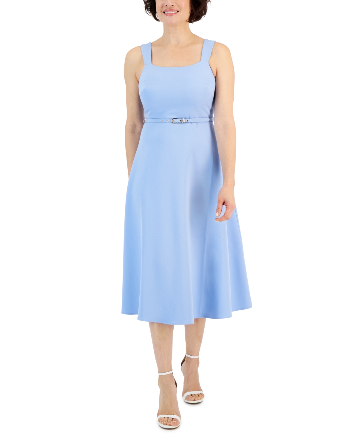 Shop Anne Klein Women's Scoop Neck Sleeveless A-line Midi Dress In Lavender Dawn