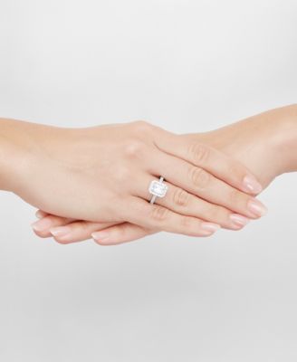 IGI Certified Lab Grown Diamond Emerald Halo Engagement Ring (2-3/4 ct. t.w.) in 14k White Gold