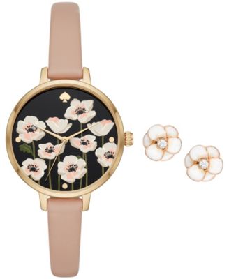 Kate Spade York factory Metro Three-Hand Blush Leather Watch and Strap Set