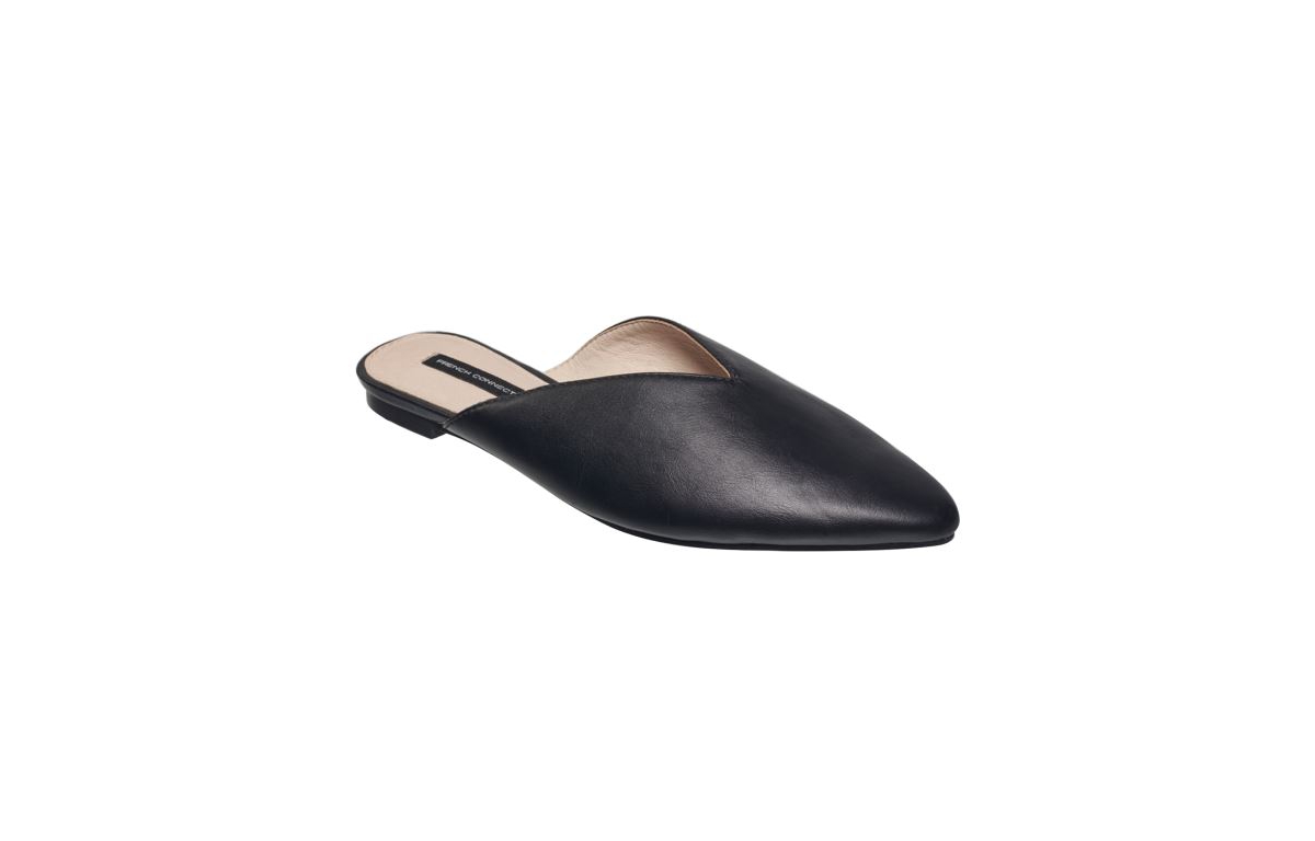 Shop French Connection Women's Leather Slip-on Mule In Black