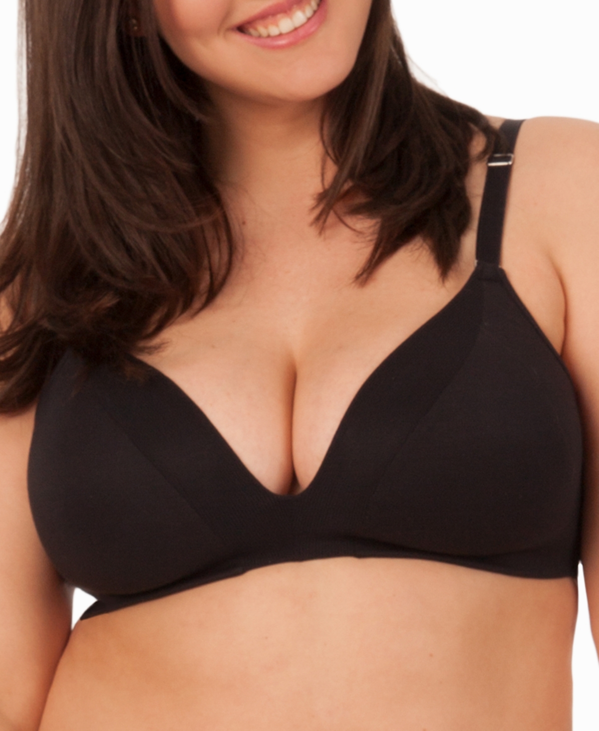 Lively Women's The All Day Deep V No Wire Bra, 45577 In Jet Black