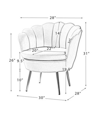 Modern Velvet Barrel Chair with Channel Tufted Back