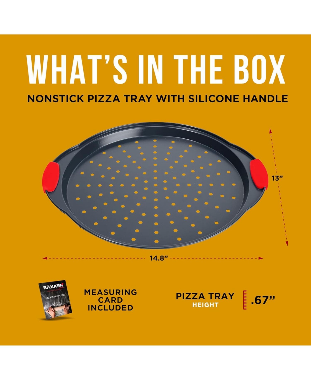 Bakken Swiss Pizza Tray Carbon Steel Pizza Pan with Holes and Non-Stick Coating  Pfoa Pfos and Ptfe Free by Bakken