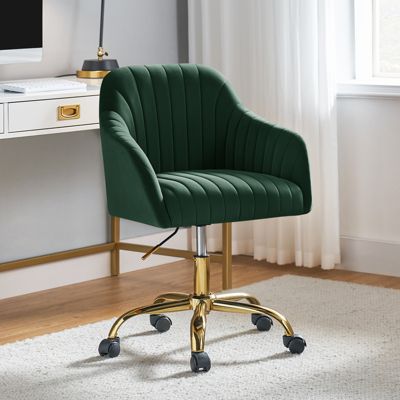 Velvet Home Office Desk Chair Height Adjustable Chair