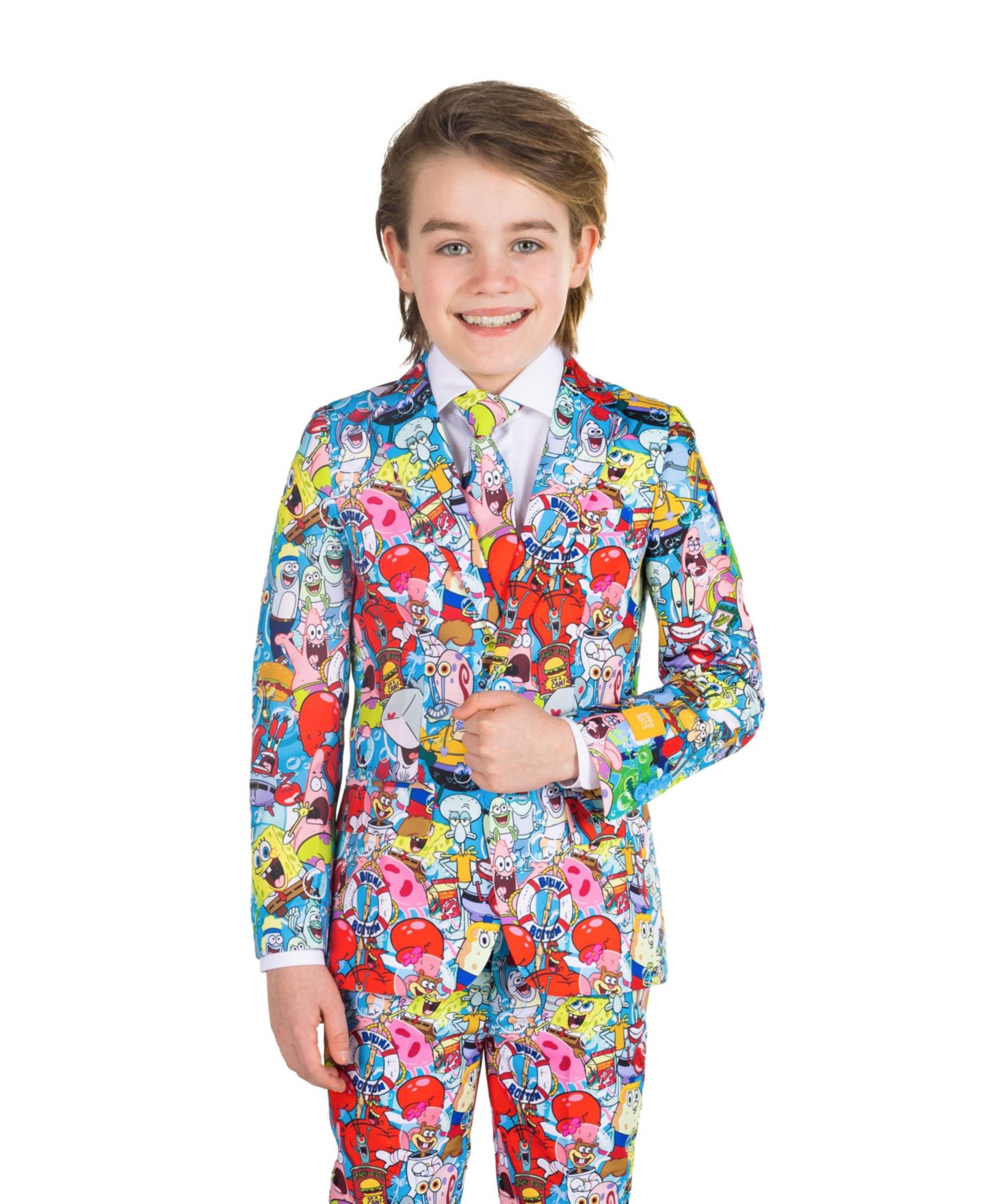 Детский костюм OppoSuits SpongeBob Frenzy приталенного кроя, для мальчиков — фото 1
