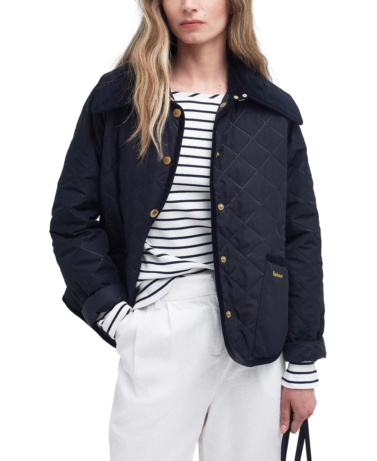 BARBOUR WOMEN'S GOSFORD QUILTED CORDUROY-TRIM JACKET