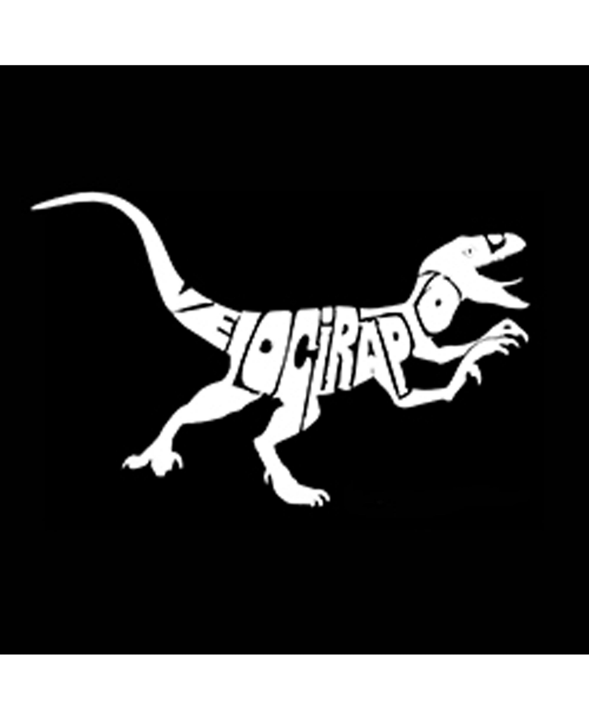 La Pop Art Boys Velociraptor Word Art Crewneck Sweatshirt
