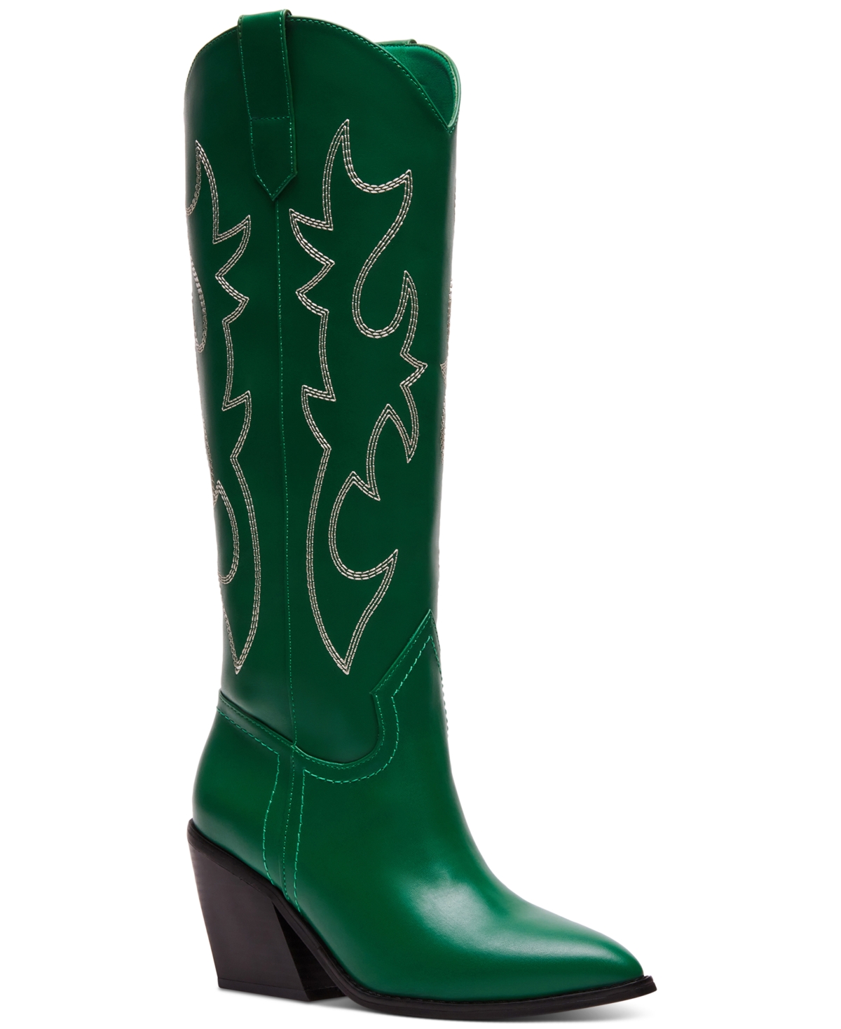 Arizona Knee High Cowboy Boots - Green Smooth