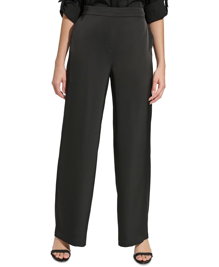 Calvin Klein Women's Satin Pull-On Pants - Macy's