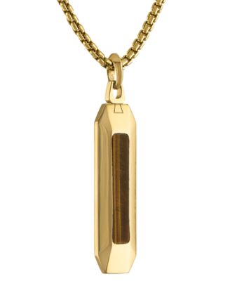 Stainless Steel Gemstone Pendant Necklace, 24" + 2" extender