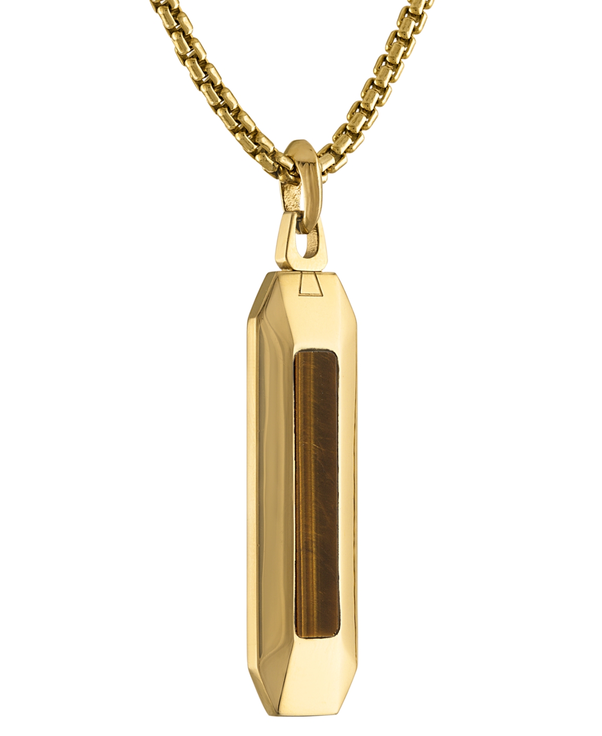 Shop Bulova Stainless Steel Gemstone Pendant Necklace, 24" + 2" Extender In Gold Tone