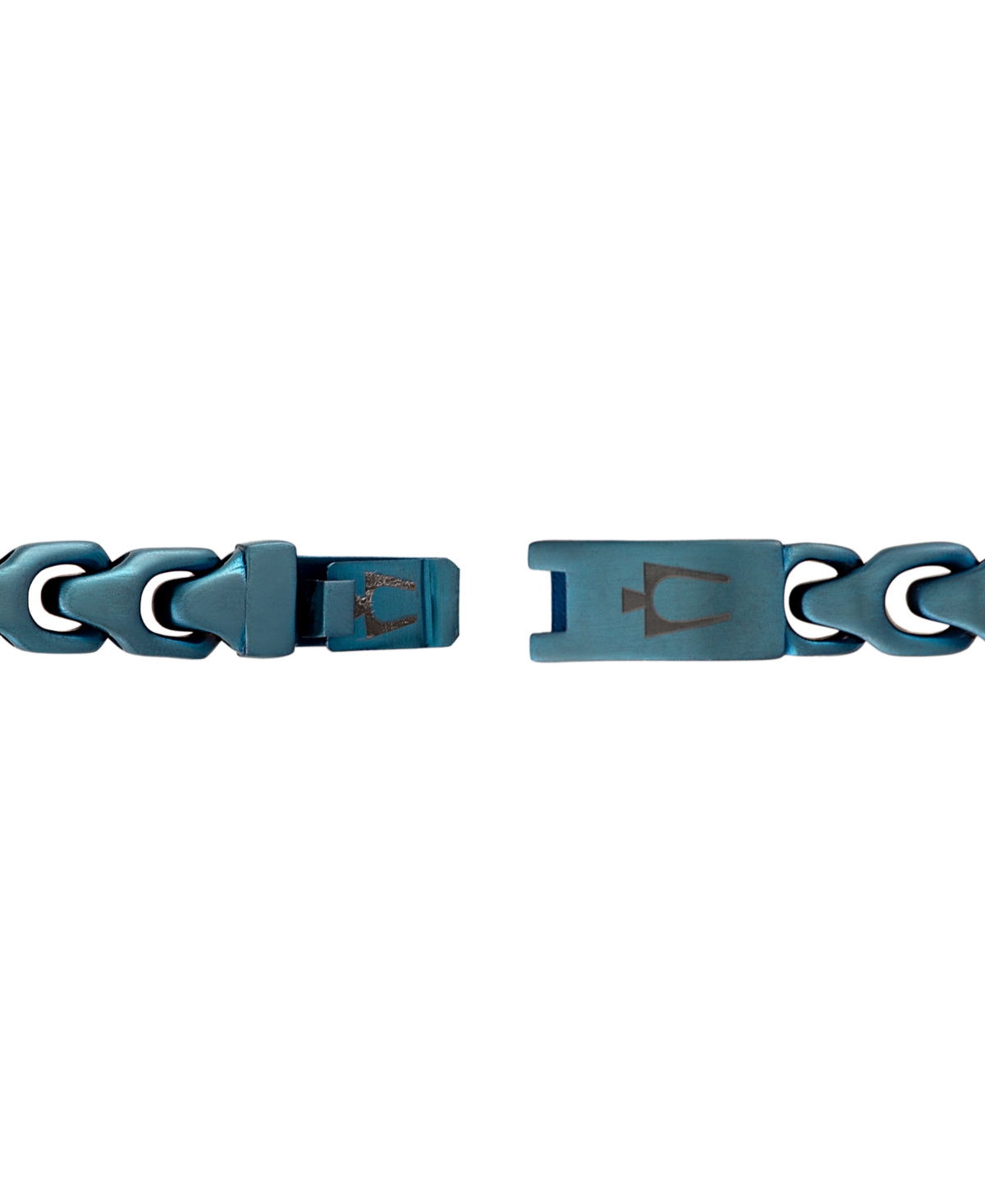 Shop Bulova Blue-tone Ip Stainless Steel Link Bracelet