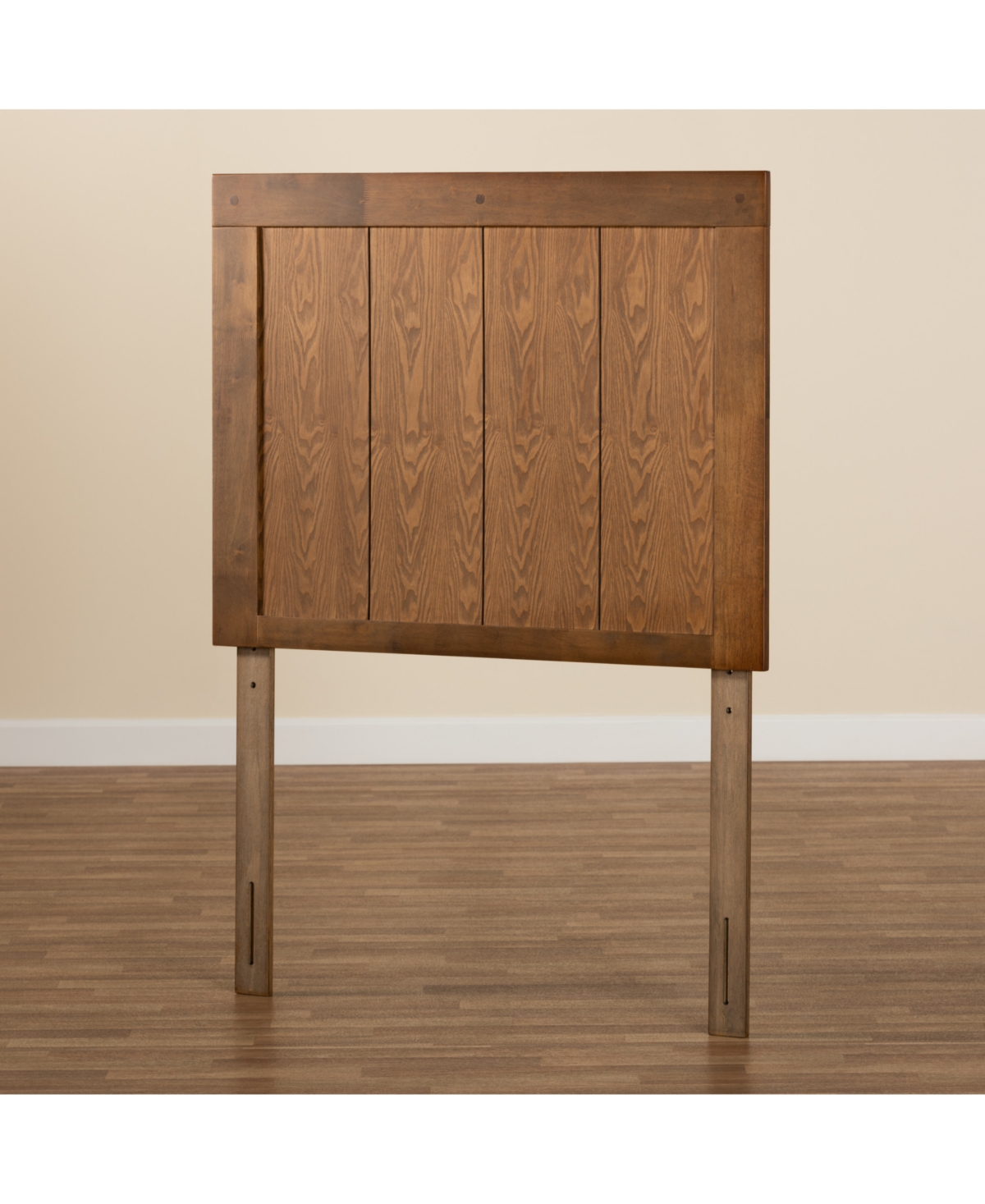 Baxton Studio Patwin Modern And Contemporary Transitional Twin Size Finished Wood Headboard In Ash Walnut