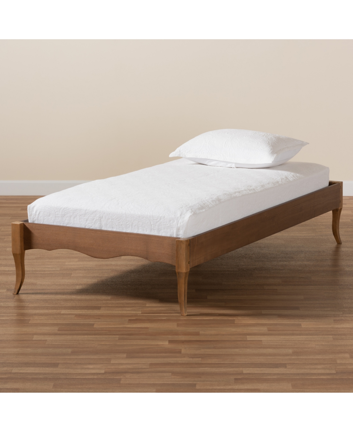 Baxton Studio Marieke Vintage French Inspired Twin Size Finished Wood Platform Bed Frame In Ash Walnut