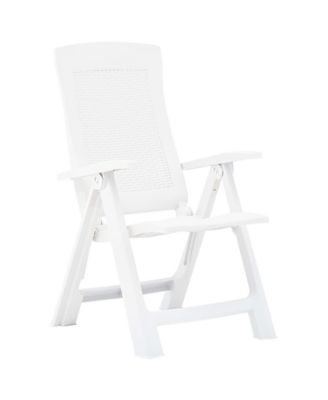 Patio Reclining Chairs 2 pcs Plastic White