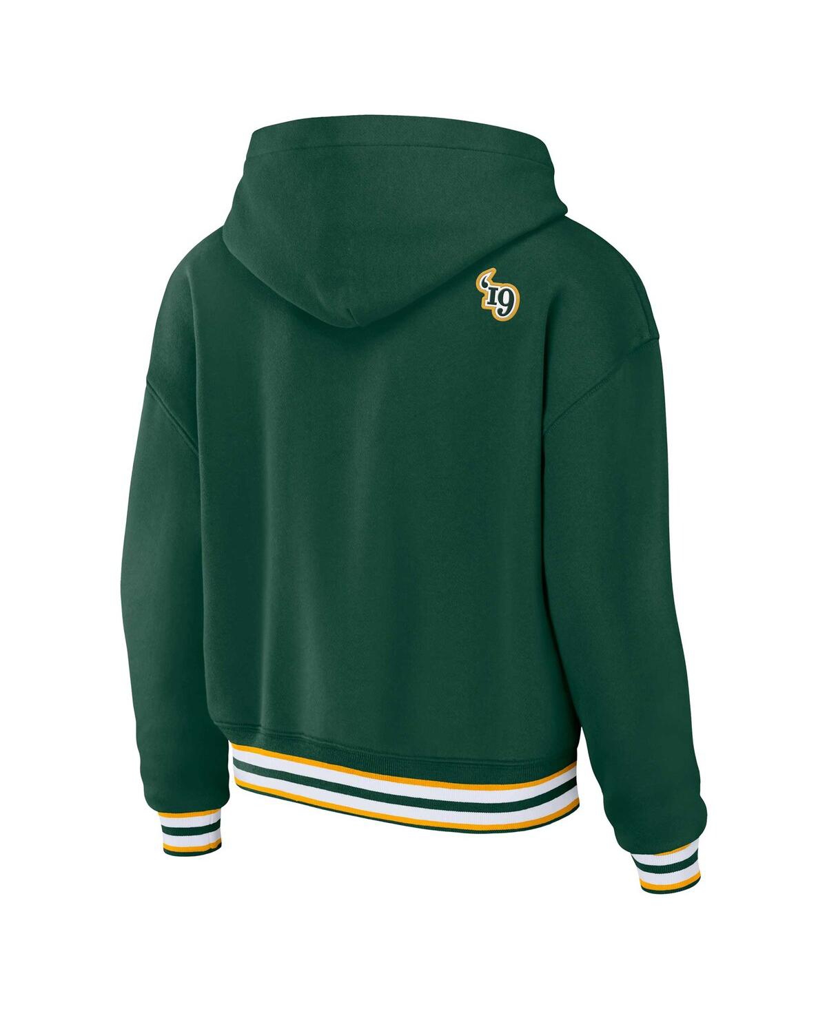 Shop Wear By Erin Andrews Women's  Green Green Bay Packers Plus Size Lace-up Pullover Hoodie