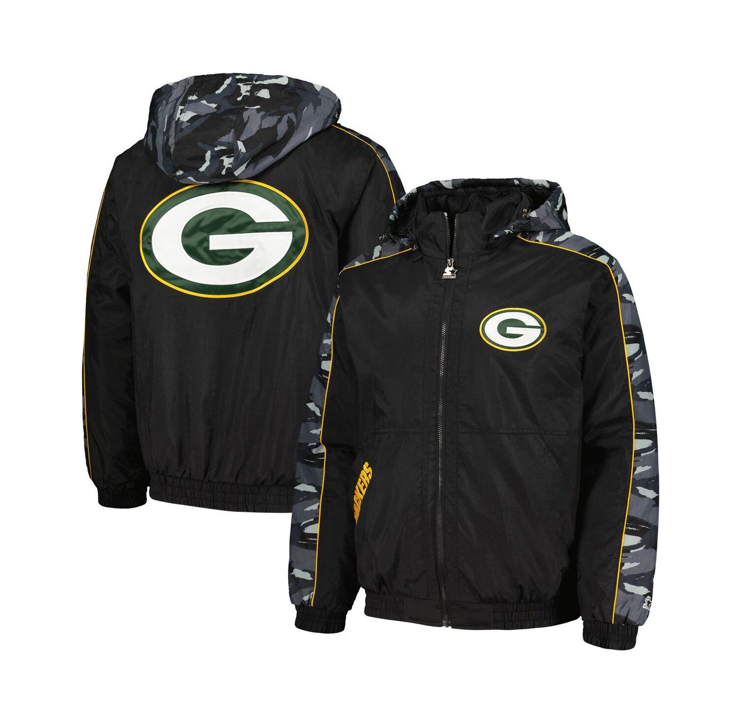 Men's Black Green Bay Packers Thursday Night Gridiron Full-Zip Hoodie Jacket