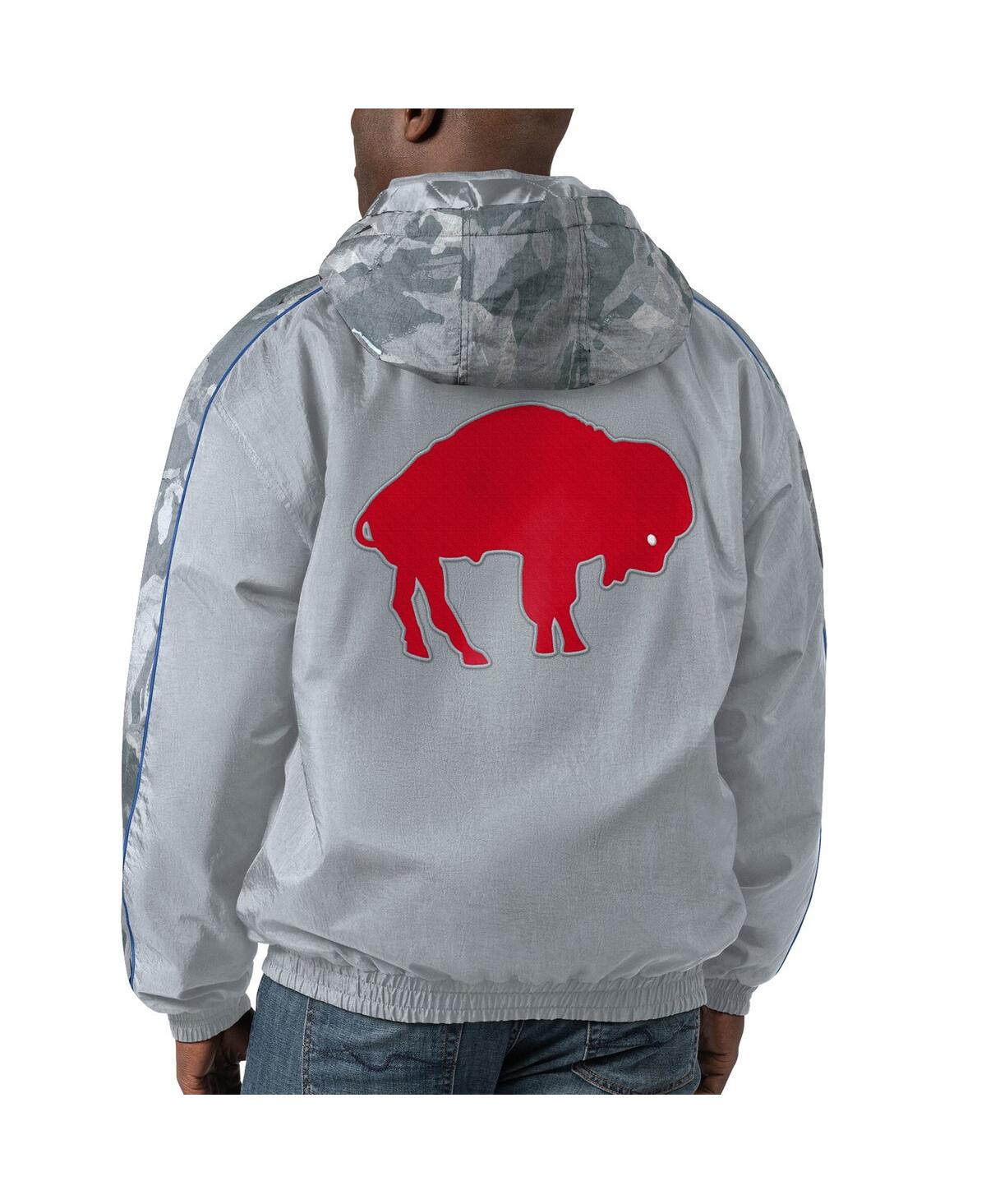 Men's StarterDistressed Buffalo Bills Thursday Night Gridiron Throwback Full-Zip Jacket - Gray
