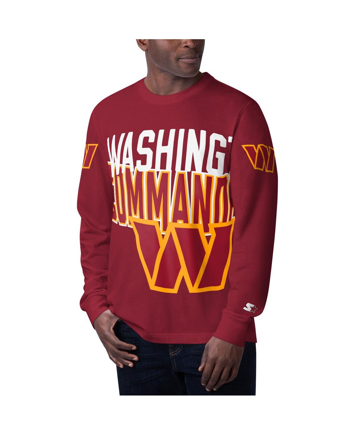 Men's Starter Burgundy Washington Commanders Clutch Hit Long Sleeve T-shirt - Burgundy