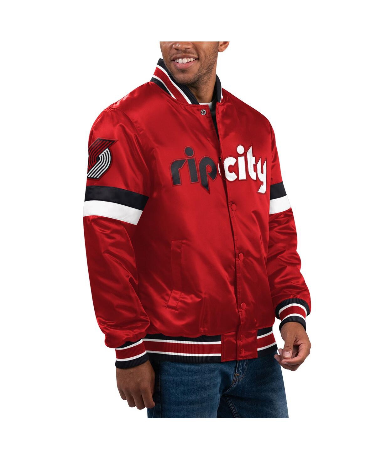Shop Starter Men's  Red Portland Trail Blazers Home Game Satin Full-snap Varsity Jacket