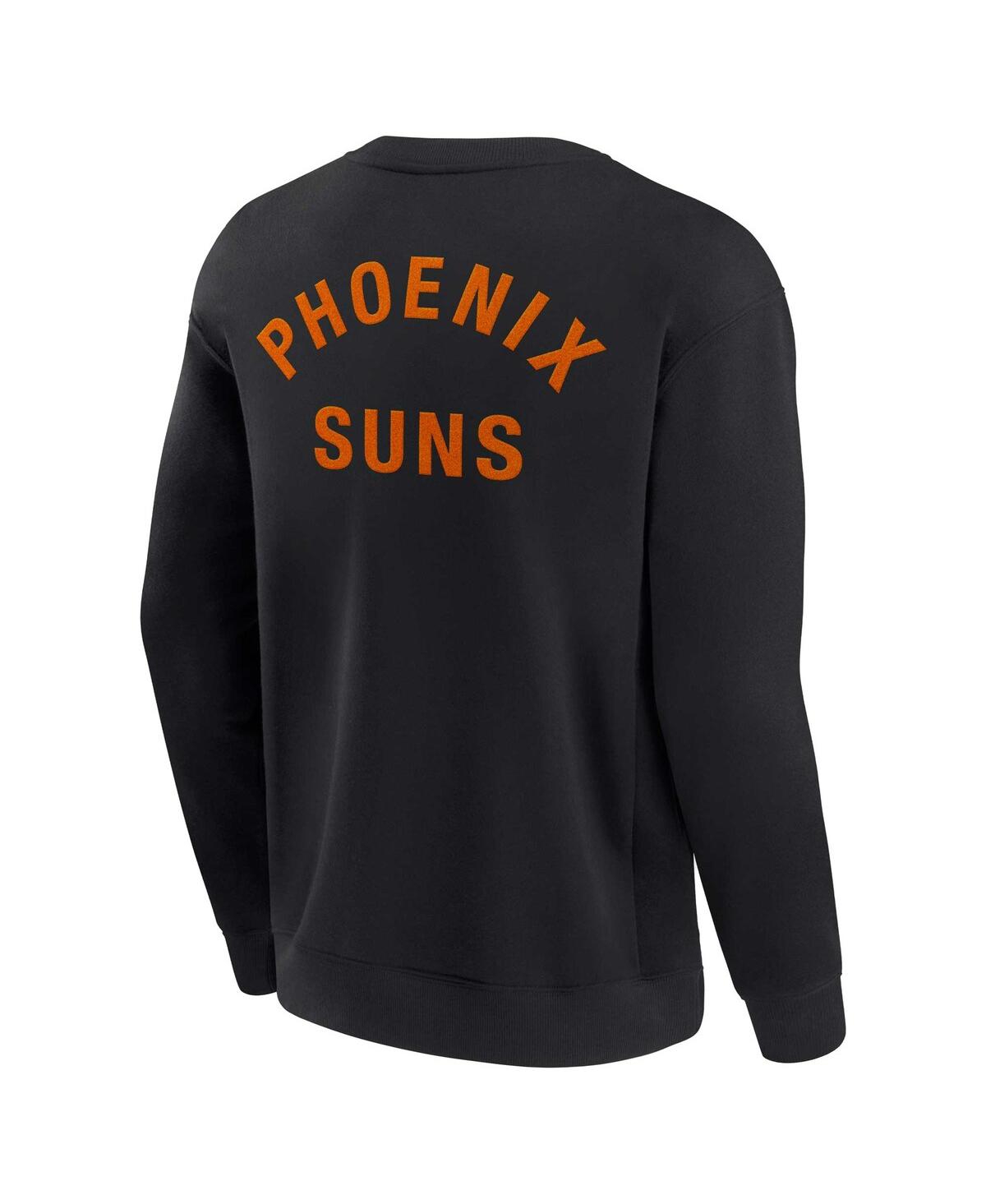 Shop Fanatics Signature Men's And Women's  Black Phoenix Suns Super Soft Fleece Oversize Arch Crew Pullove