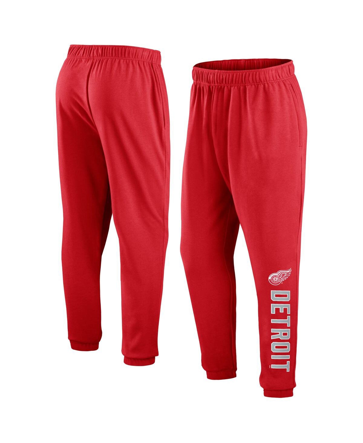 Shop Fanatics Men's  Red Detroit Red Wings Chop Block Fleece Sweatpants