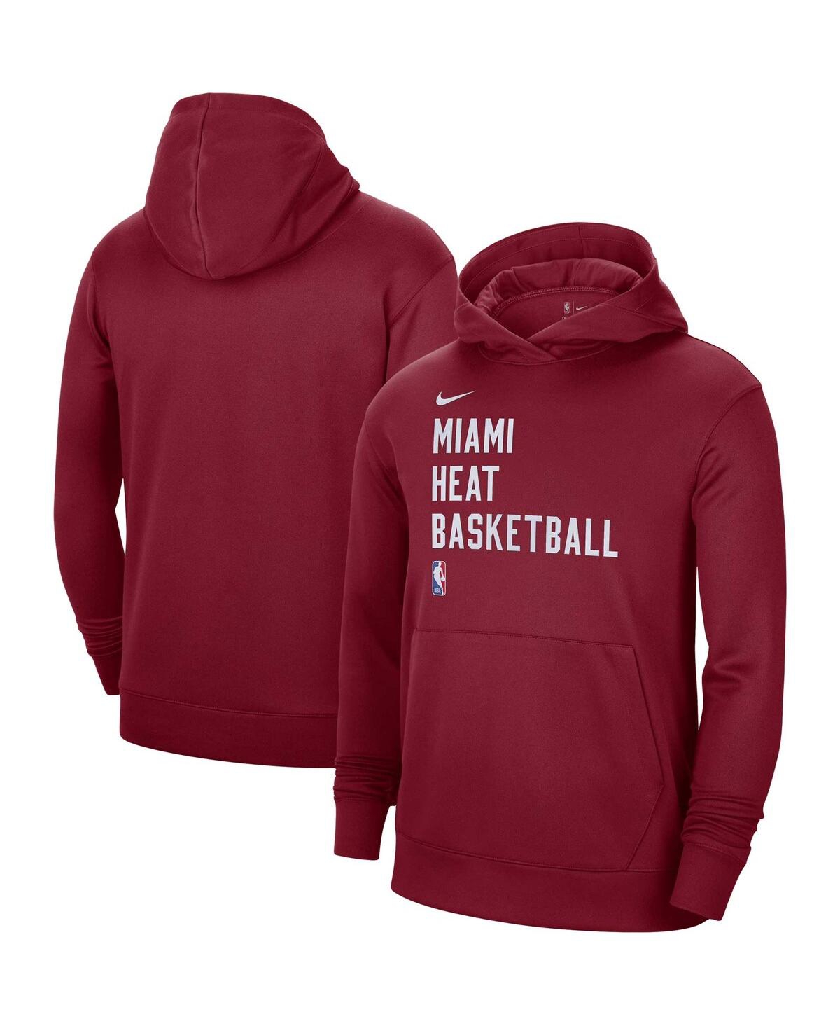 Nike Men's And Women's  Red Miami Heat 2023/24 Performance Spotlight On-court Practice Pullover Hoodi