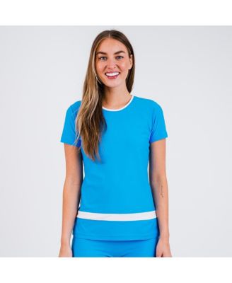 Women's Short Sleeve Color Block Rash Guard