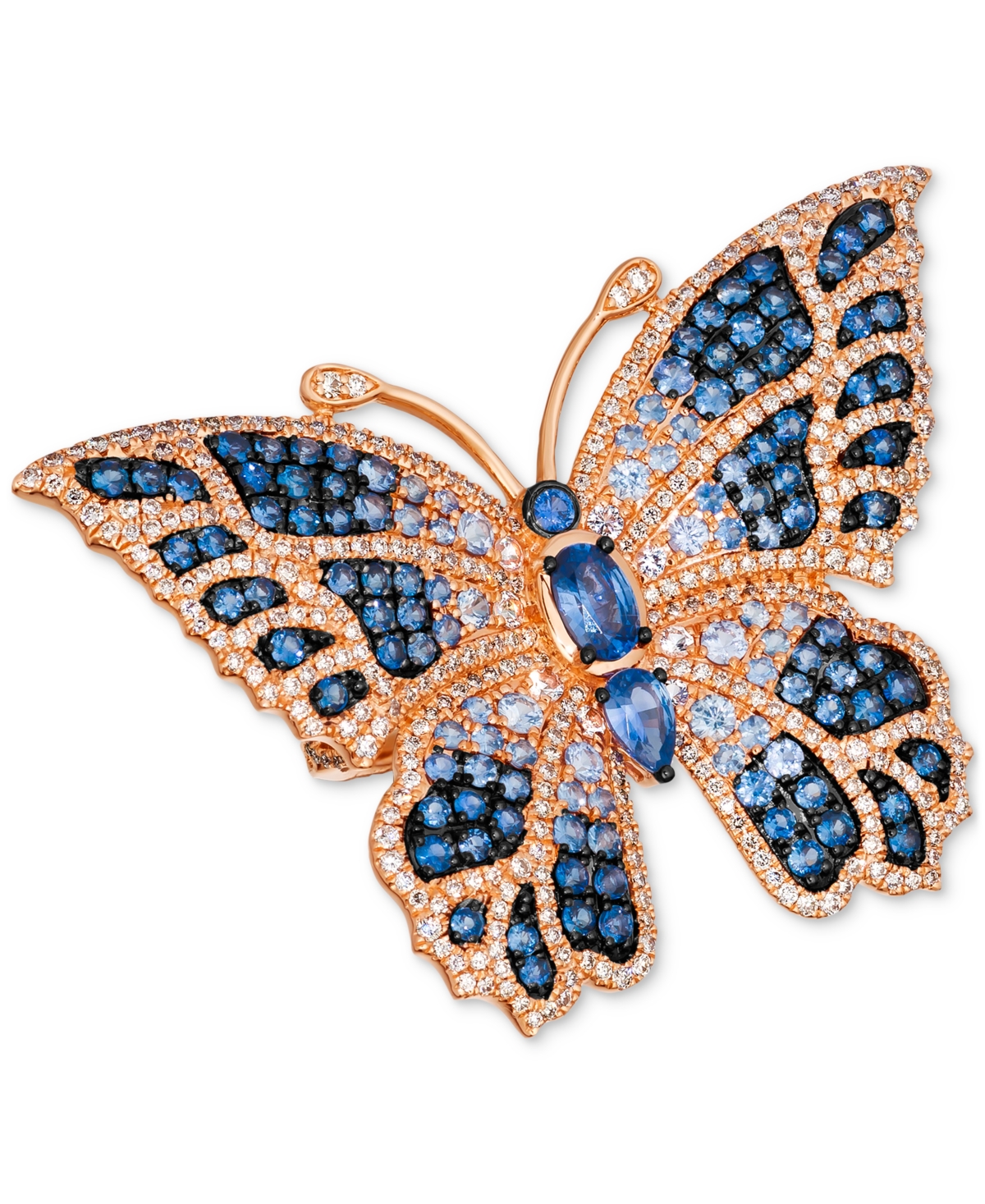 Le Vian Chocolate & Vanilla Diamonds (1-1/5 Ct. T.w.) & Multi-gemstone (3-1/3 Ct. T.w.) Butterfly Ring In 14 In No Color