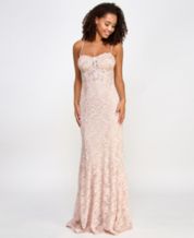 Macy's pink prom dress outlet