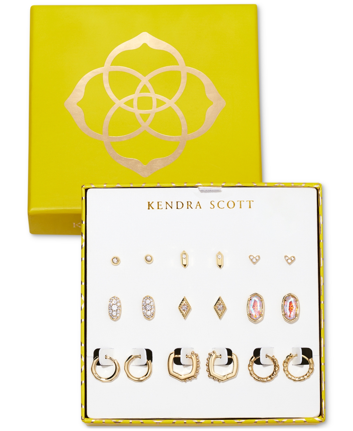 Kendra Scott 9-pc. Set Assorted Crystal Stud & Hoop Earrings In Gold