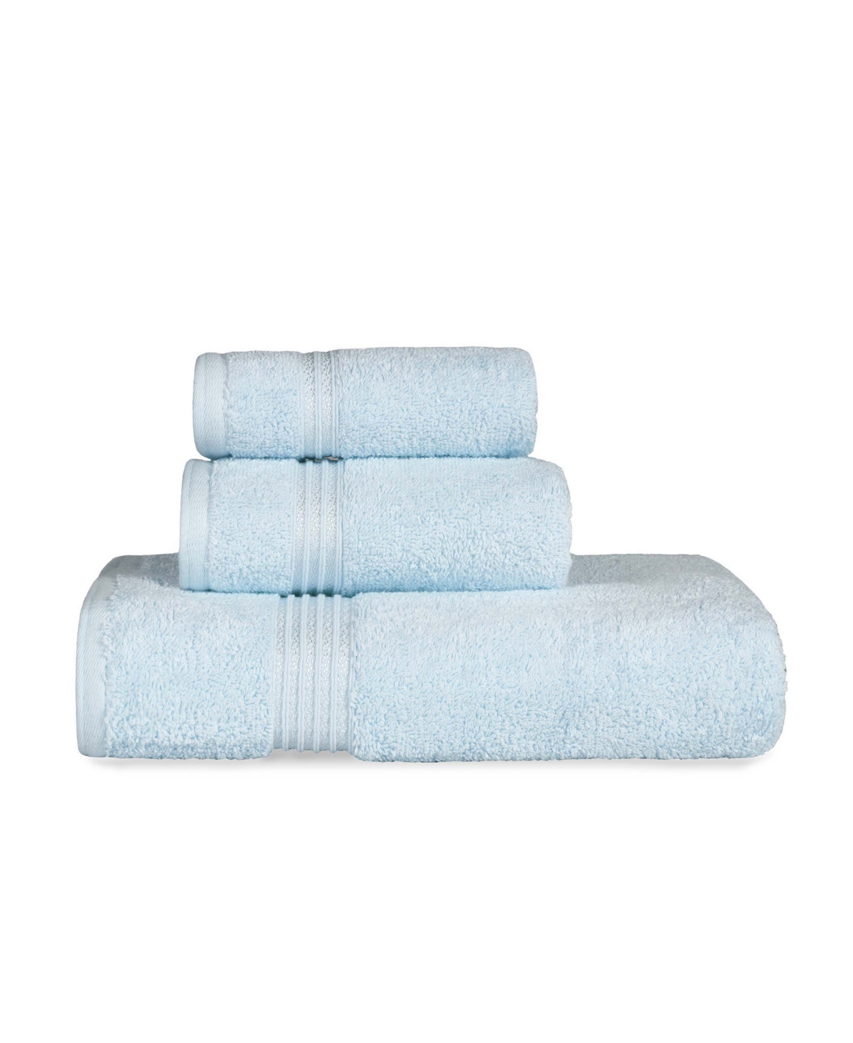 Shop Superior Solid Quick Drying Egyptian Cotton 6 Piece Bath Towel Set In Light Blue