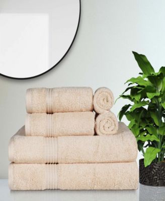 Solid Quick Drying Egyptian Cotton 6 Piece Bath Towel Set