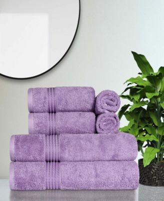 Solid Quick Drying Egyptian Cotton 6 Piece Bath Towel Set