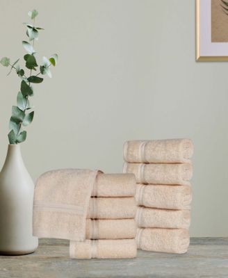 Solid Quick Drying 100% Egyptian Cotton 10-Pc Washcloth Set