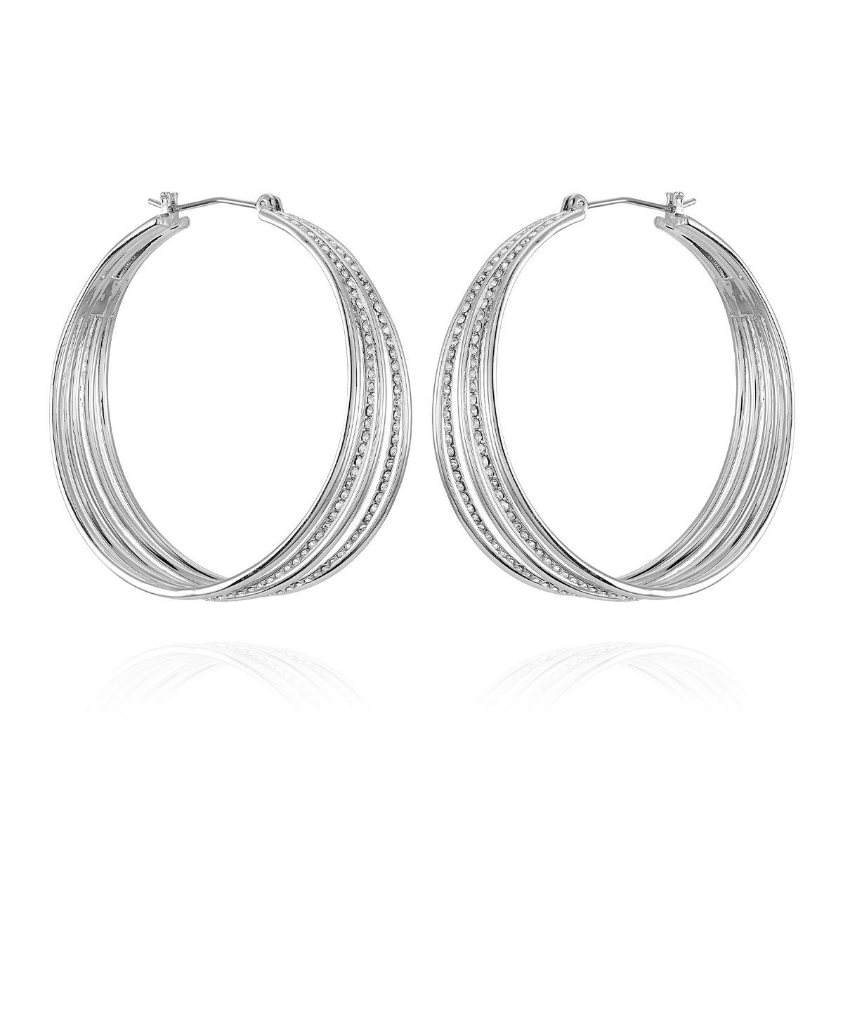 Silver-Tone Chunky Hoop Earrings - Silver