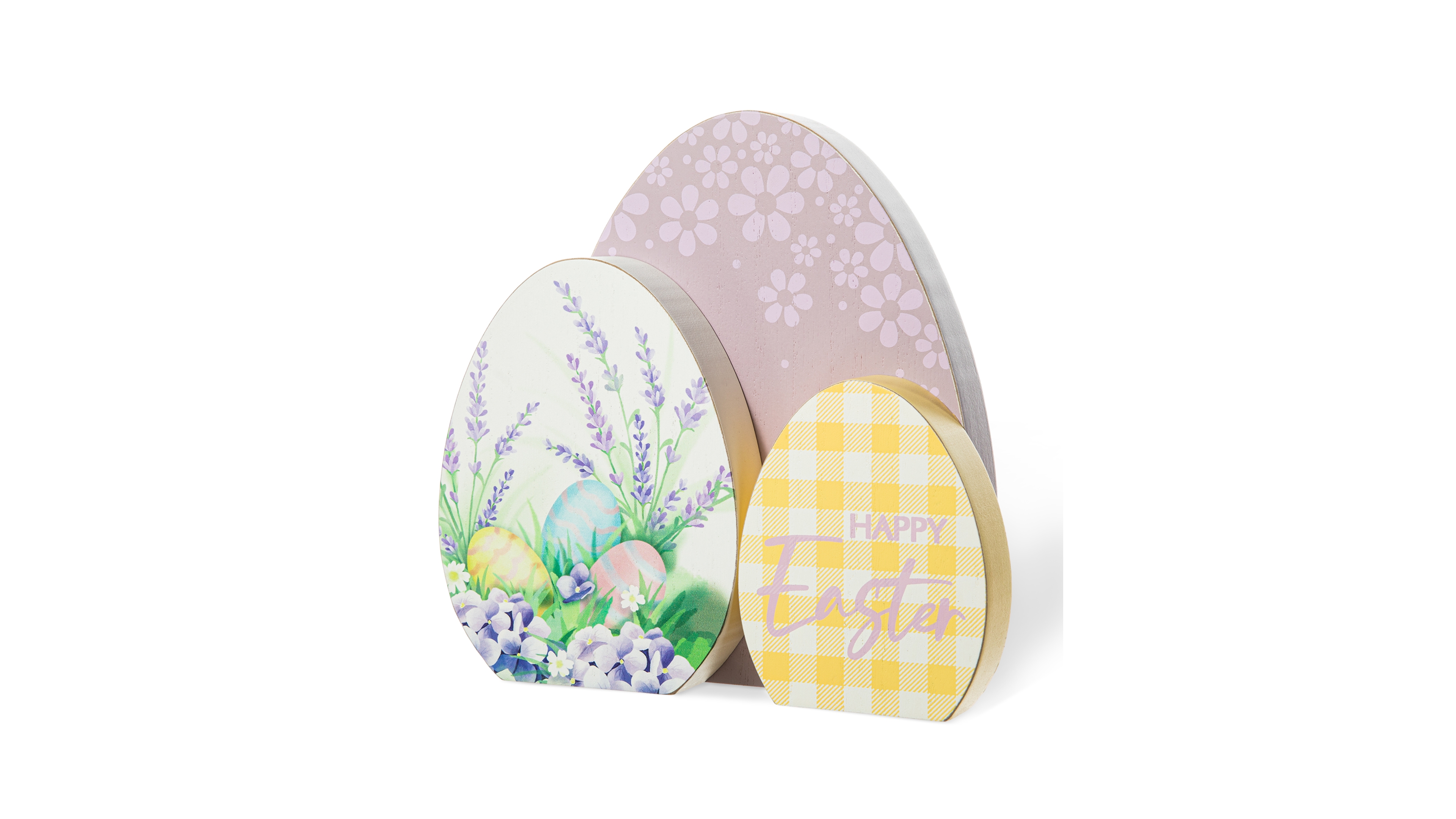 Glitzhome 7.75" H Easter Wooden Eggs Table Decor